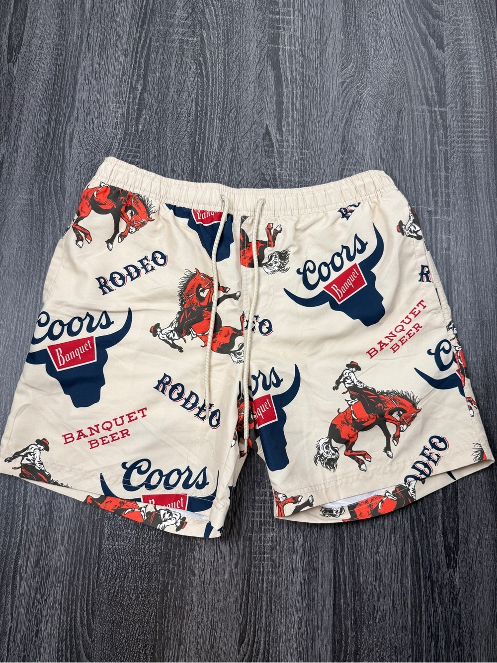 Coors Banquet Lined Swim Trunks Boards Shorts Men's Size M NWOT